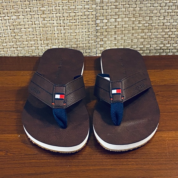 🌟5xHP🌟Tommy Hilfiger Microflag Brown Flip Flop - Picture 3 of 12